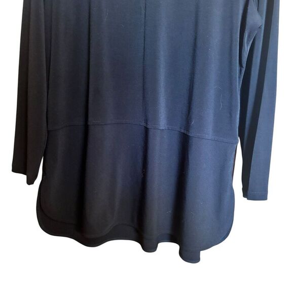 Lauren Ralph Lauren Tunic Top Womens XL Black Keyhole Front Stretch Blouse - Picture 4 of 8